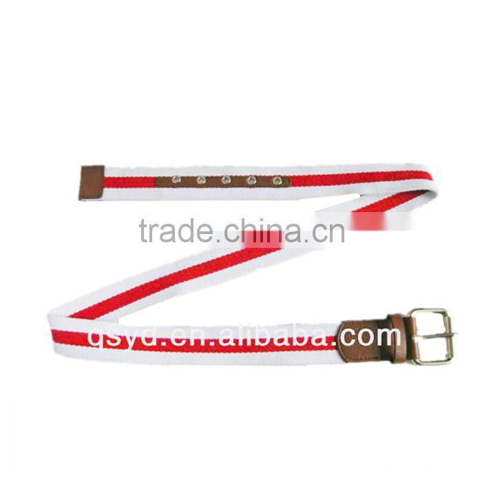double colors women fashion red stripe white canvas belt