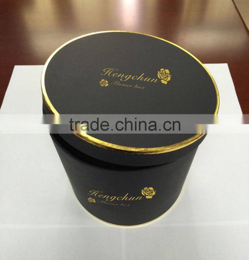 High quality black round flower boxes with ribbon