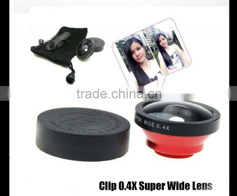 Universal Circular Clamp 0.4x super wide angle lens Wide Angle Camera Lens Optical Lens circle clip lens for iPhone 5 4 4S Samsu