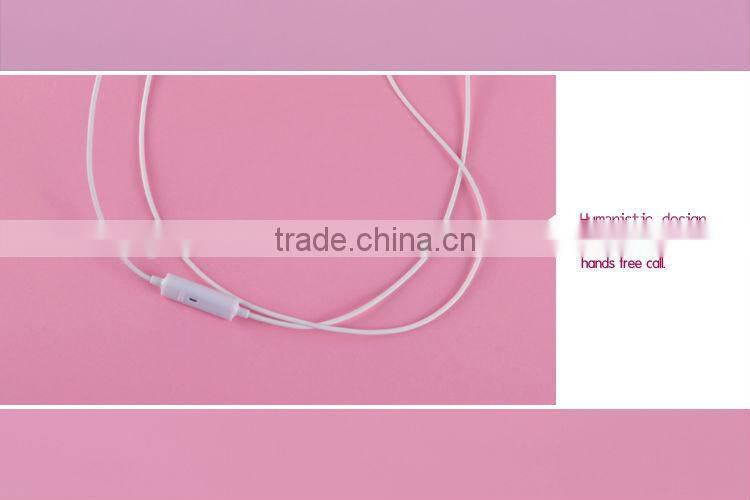 ULDUM 2013 with smile logo Custom color headphone earphone with mic and 1.2m braided cable for mp3 telephone
