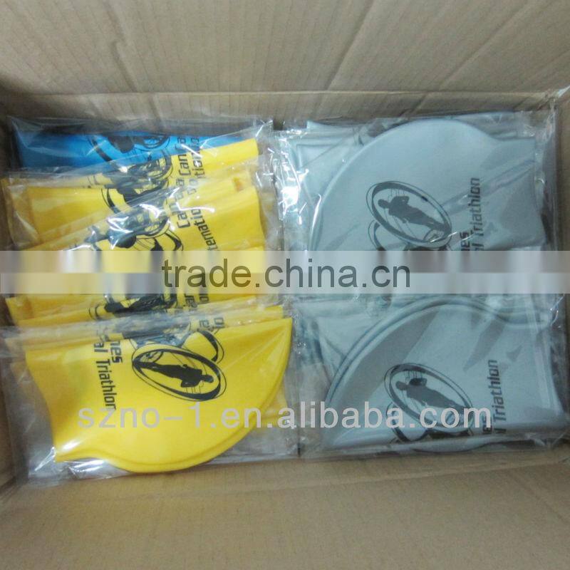 fashionable customized silicone rubber waterproof mesh unique kid swimming caps