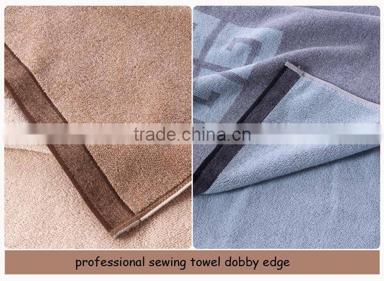 Soft cotton terry Light blue color 3 colors jacquard face towel