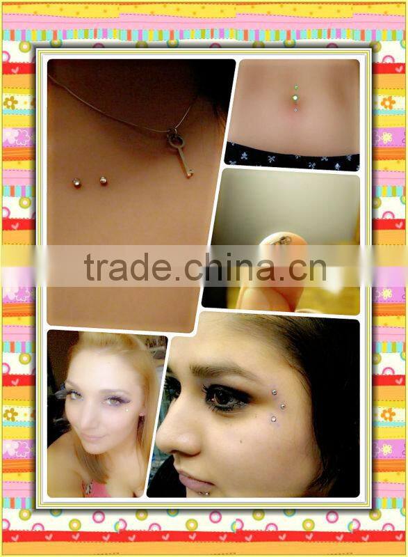 Skin diver piercing jewelry internal thread Titanium cone top dermal anchor