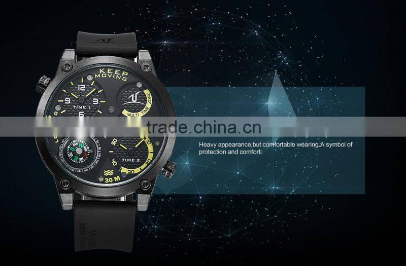 WEIDE 2016 Stainless Steel Back Water Resistant Watches Best Seller Model With Compass Soft Silicone Strap Alibaba Express Watch