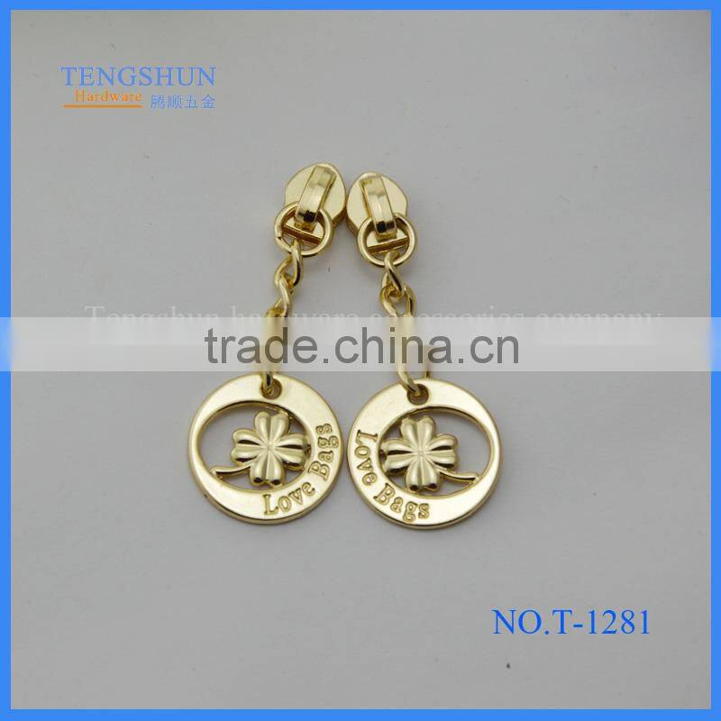 Zinc alloy decorative accessories for purse the metle zipper puller for handbag wholesale