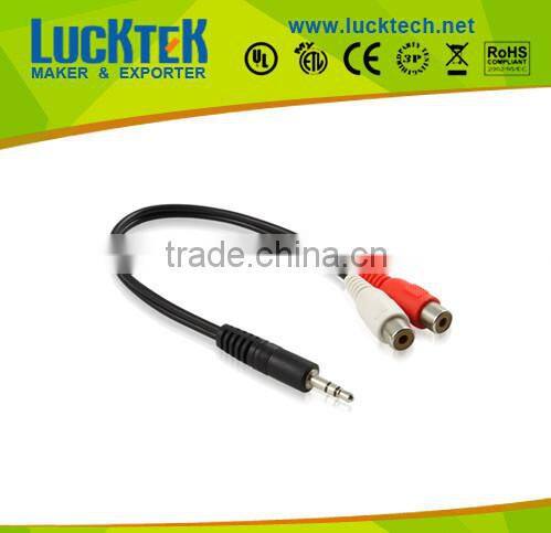 Audio/vedio cable,3.5mm Male TO 2*RCA Female cable, high qulity