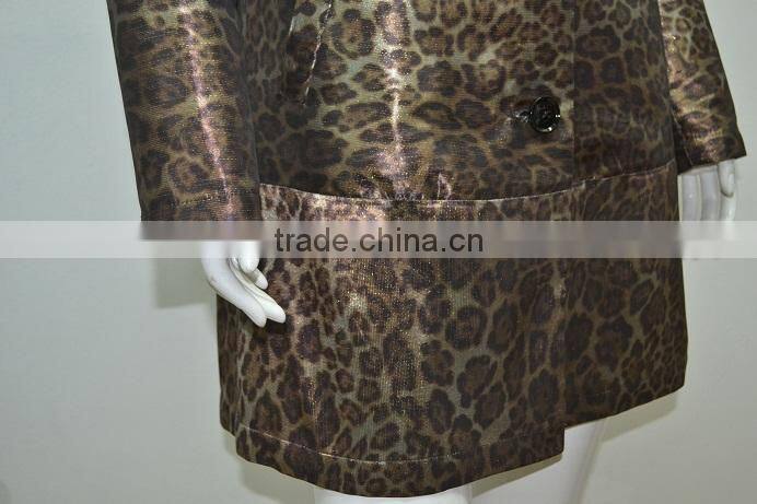 Leopard Printed women summer coat thin trench coat for office wearing