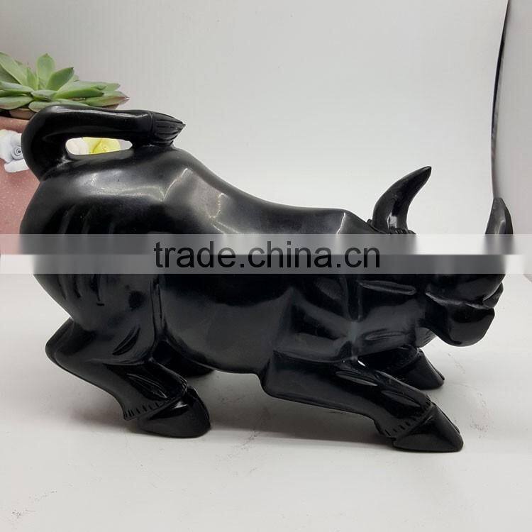 Obsidian bull sculpture Chinese zodiac animal carvings