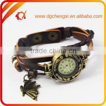 Braided rope ladies leather wrist watches,Vintage watches