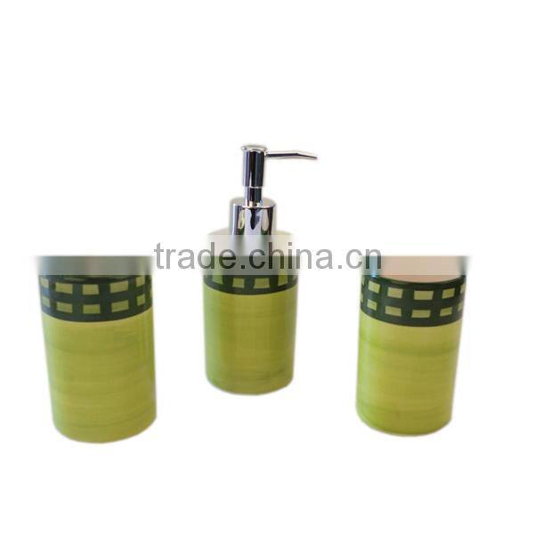 Glaze ceramic 3pcs bathroom set, bathroom accessories