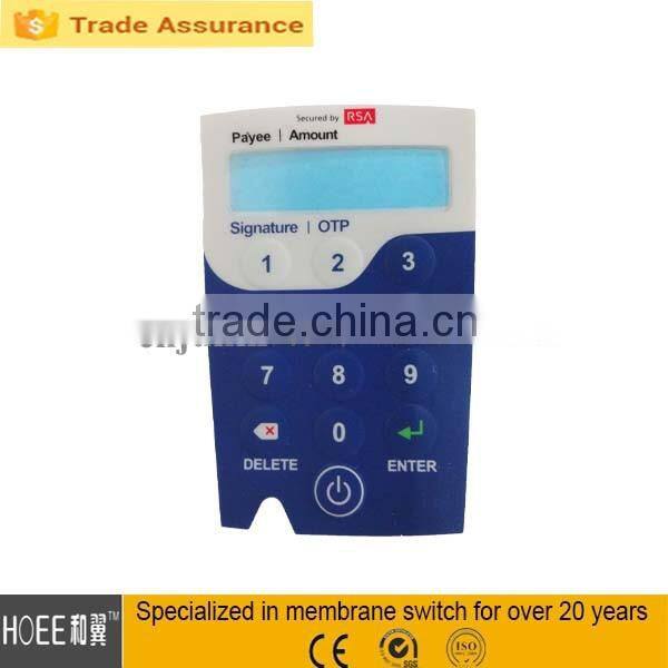 3x3 membrane tactile switch keypad with display window