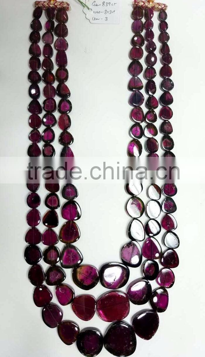 #MZZ Top Quality Watermelon Plain Tumble Bead Tourmaline