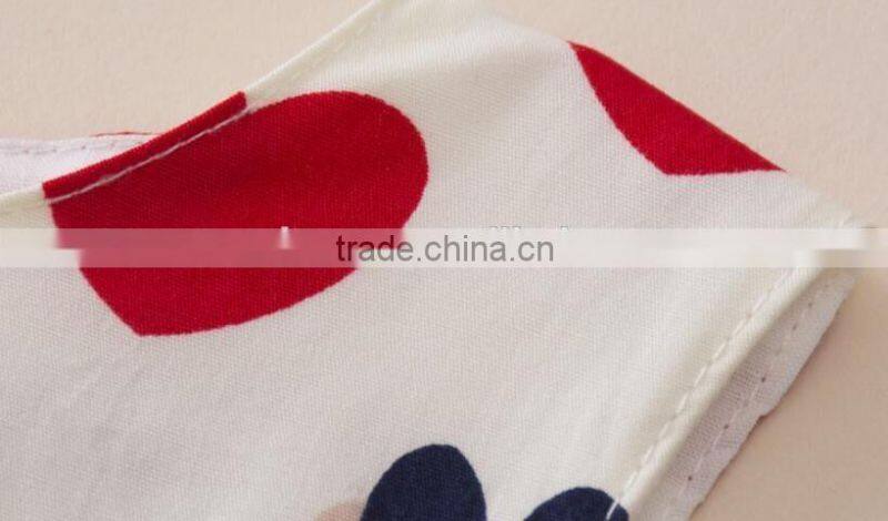 2016 new style children girls dress love heart printed dress wholesale OEM ODM