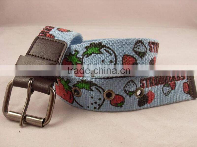 customized silk-screen canvas belt for kids