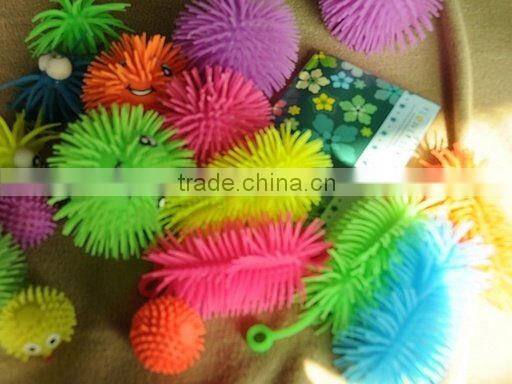 Smile puffer ball with yoyo