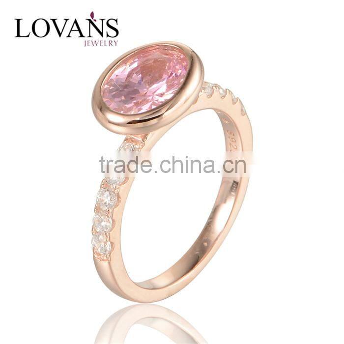 Gold Plated Single Stone 925 Silver Ring Designs With Gemstone