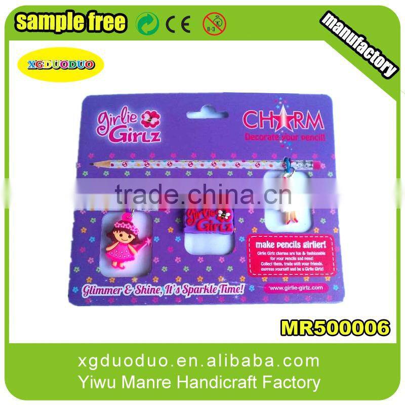 Cartoon Characters Promotional Soft PVC Pen Charm Set