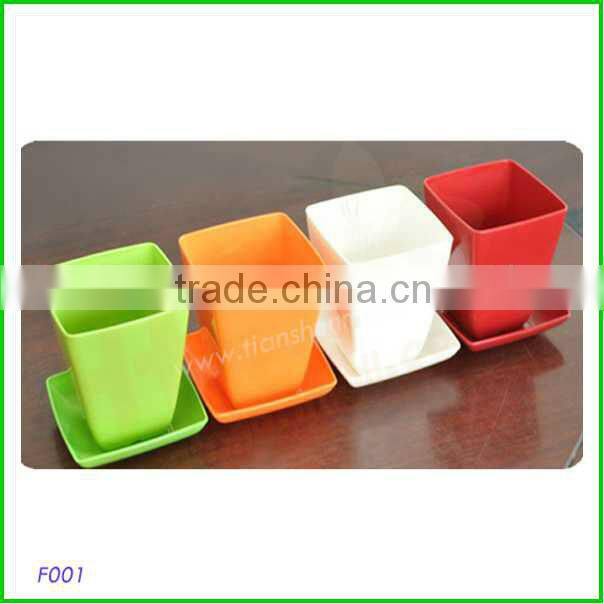 Colorful rectangle melamine flower pots for office desk