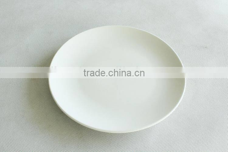 Wholesale white cheap round ceramic steak plate