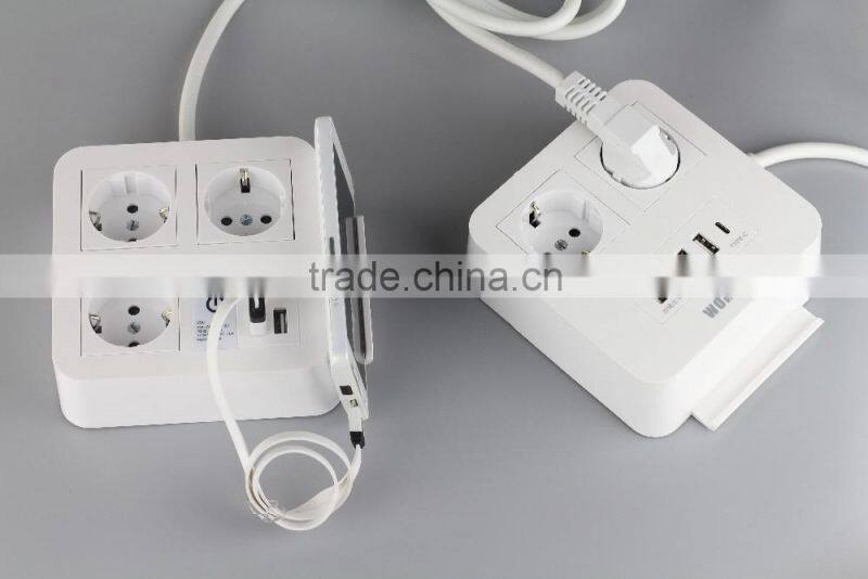 High speed charging 5V 8A France Korea type outlets with 4 usb port
