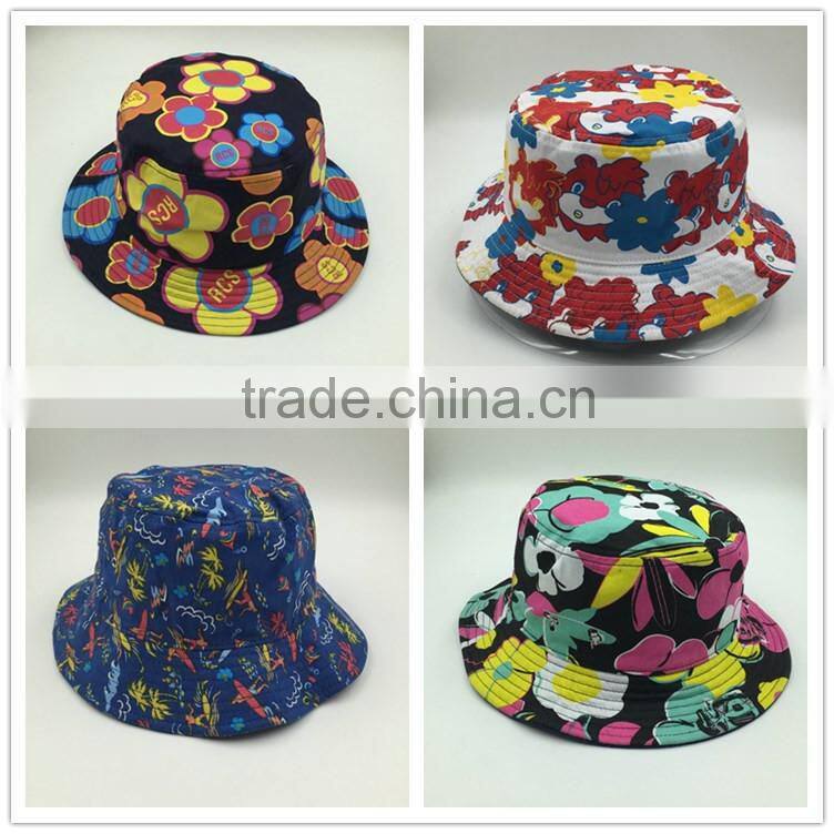 Custom design outdoor fisherman safari camo bucket hat with string