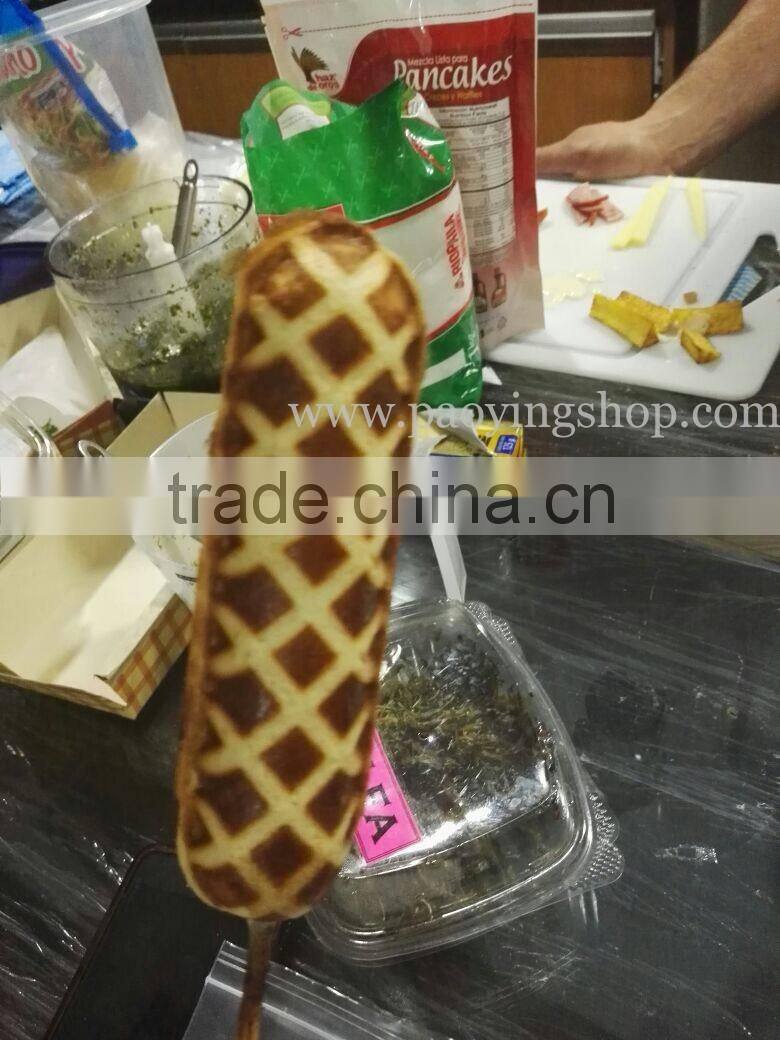 Commercial Use Non-stick 110v 220v Electric 5pcs French Hot Dog on A Stick Lolly Waffle Maker