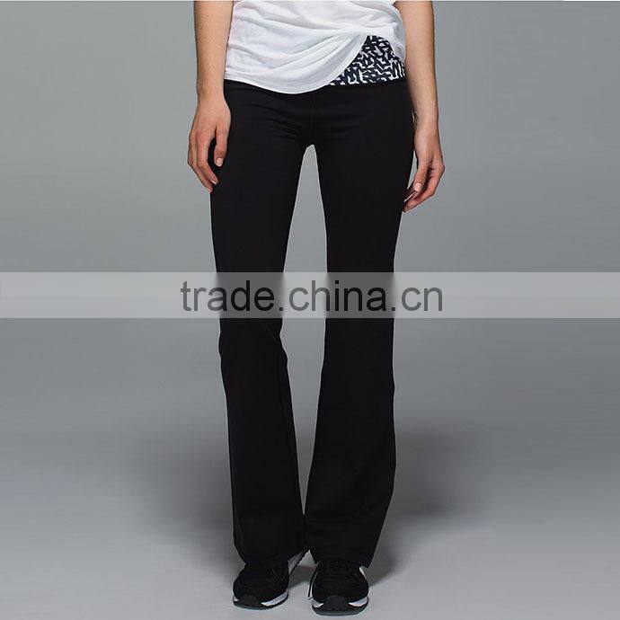 OEM service custom design print waist loose fit adult long yoga pants for women