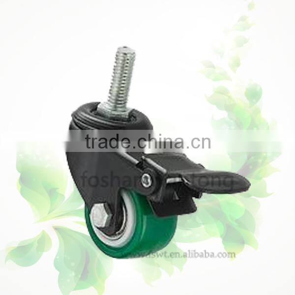 Light Duty Industrial Caster Black Polyurethane Wheel Small Caster