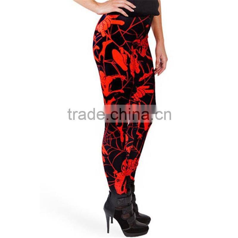 2016 New arrival Women Legins Spider-Man Fitness Sexy Red Leggings