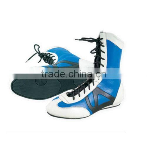 Custom Design PVC Sole Genuine Leather Boxing Shoes