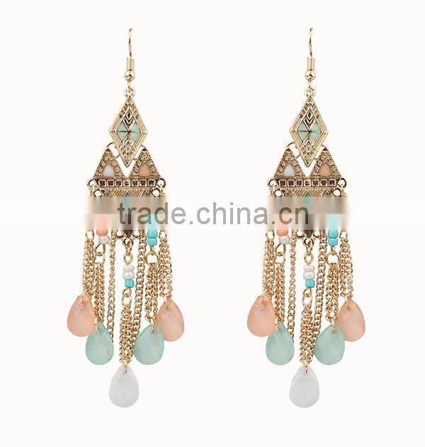 Fashion jewelry tassel earrings diamond jewelry