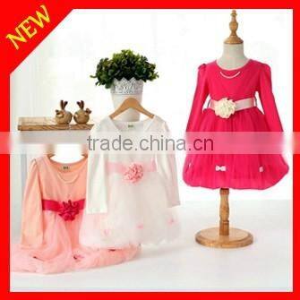 sleeveless foral beautiful lace tulle dress for girl