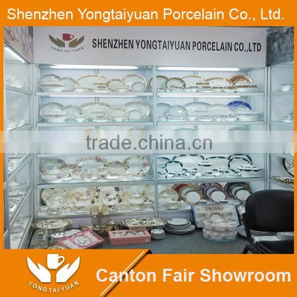 Hot sale style 3 layers fresh flower decal porcelain dry fruit plate