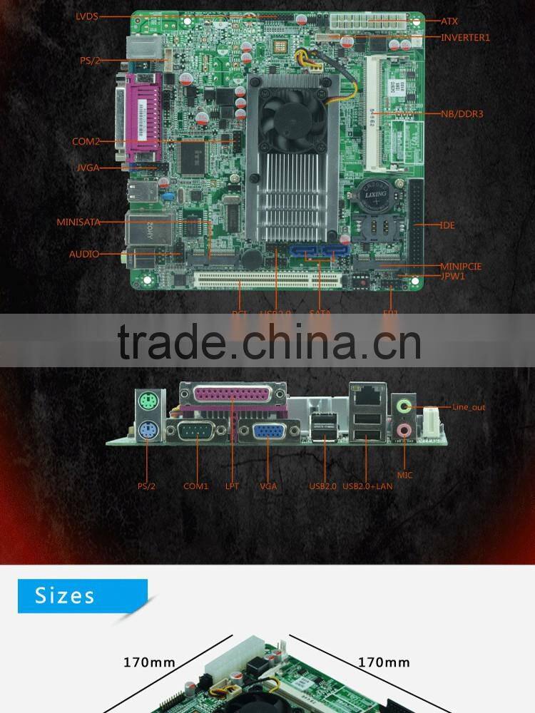 Intel Atom d525 Motherboard pos industrial cheapest mainboard support 18bit lvds