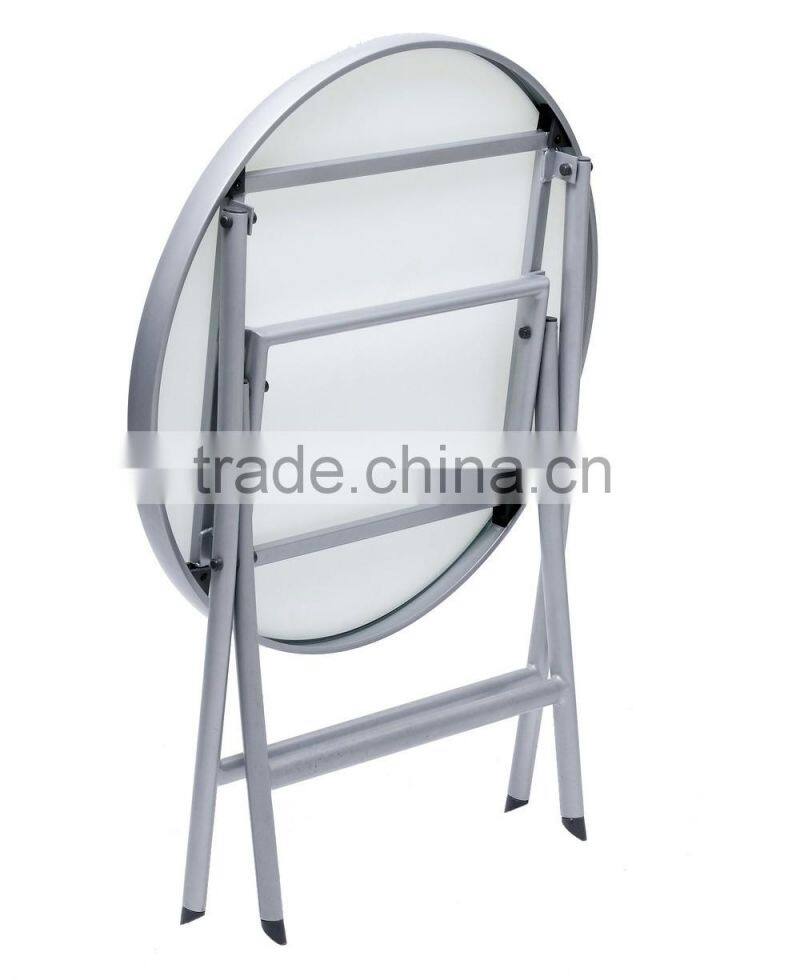 Aluminum folding round table with stalinite top