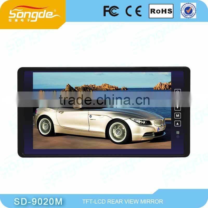 9 Inch HD 800 x 480 TFT LCD Screen Car Rearview Mirror Monitor with Remote Controller