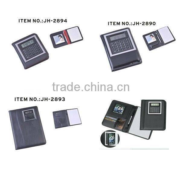 business a5 size leather agenda with calculator