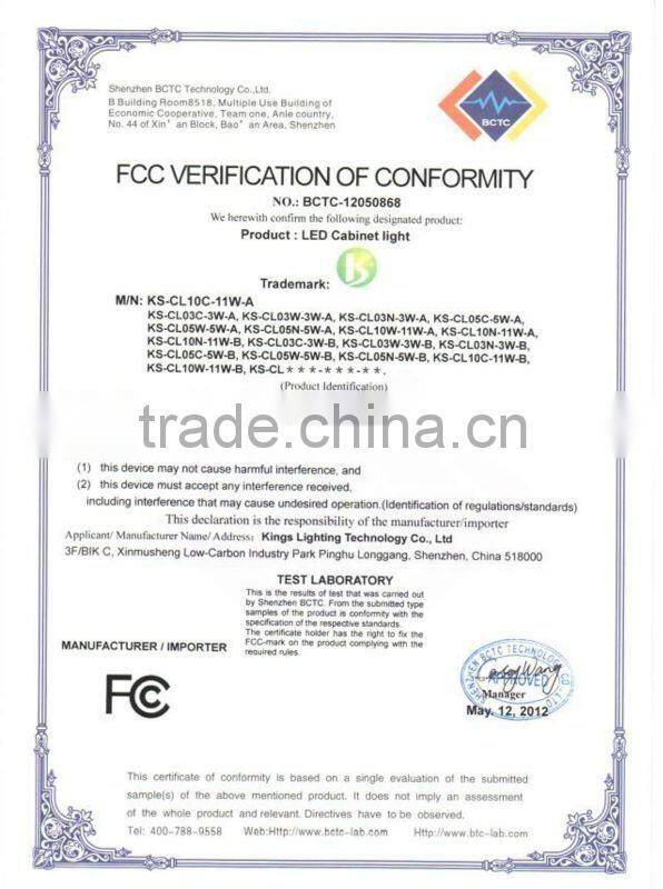 1000mm 11w Aluminium sensor super slim LED cabinet lighting