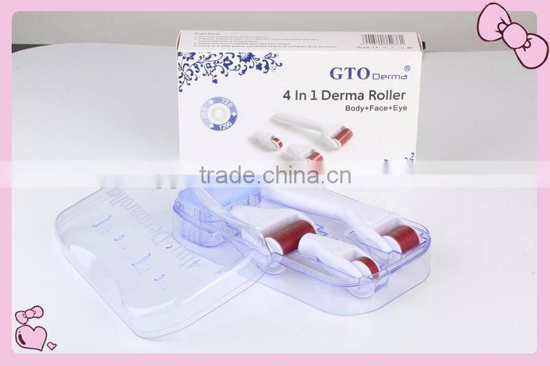 GTO 2017 newest medical stainless steel dermaroller 4 in 1 derma roller