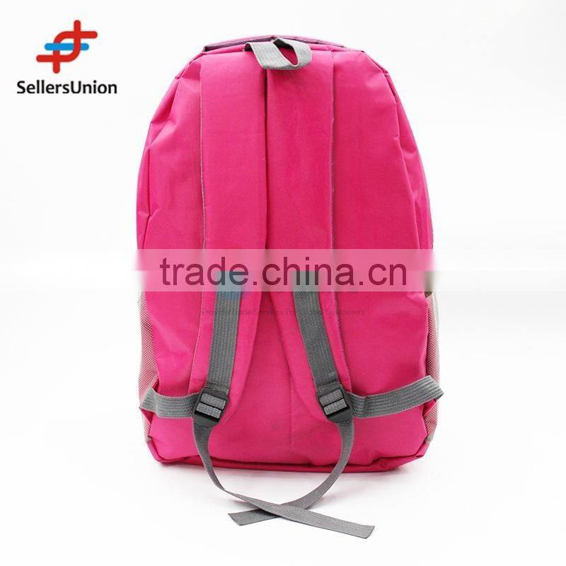 No.1 yiwu exporting commission agent wanted pink color fashion girls travel backpack