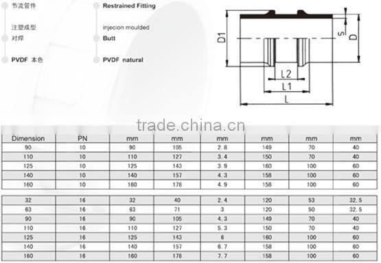 PVDF Butt Restrained Fitting