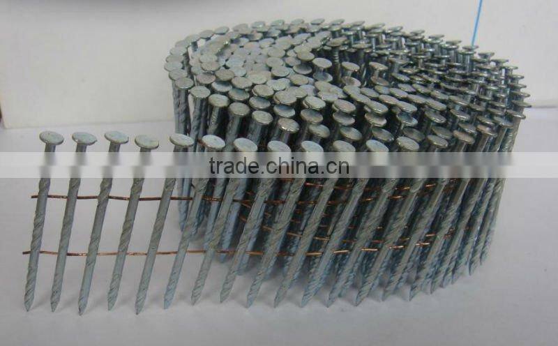 Favorable price electro galvanized pallet coil nails / common wire nail