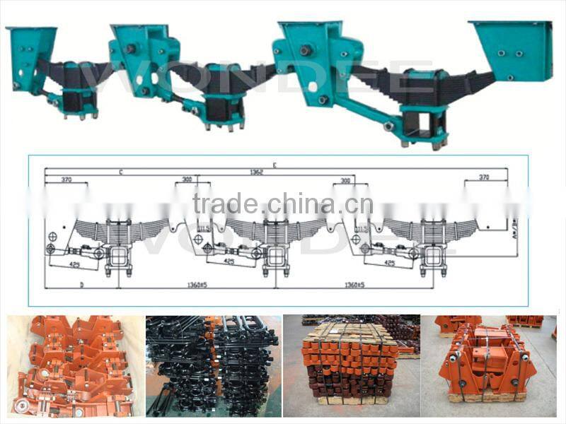 China Supplier Trailer Parts 3 Axle German Mechanical Suspension