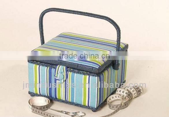 Large Wooden Sewing Tool Basket w/ Accessories