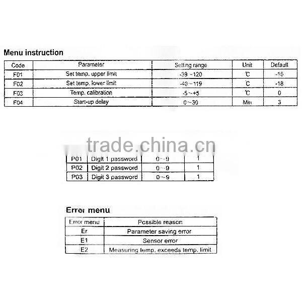 Digital Mini Microcomputer Temperature Controller -40~120 degree C Range + 2M Wire Length + NTC Sensor Type