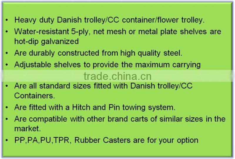 A44 Flower and pot plant trolley for display dismantle and stack the CC Euro Trolley