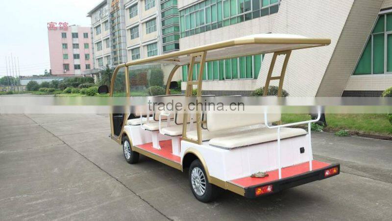 Latest model amusement park 14 passenger electric tourist shuttle bus