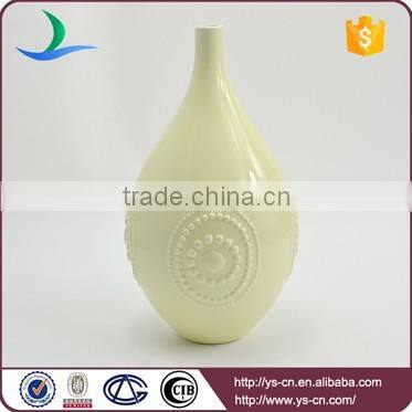 Carved Ivory Ceramic Decoration Flower Vase