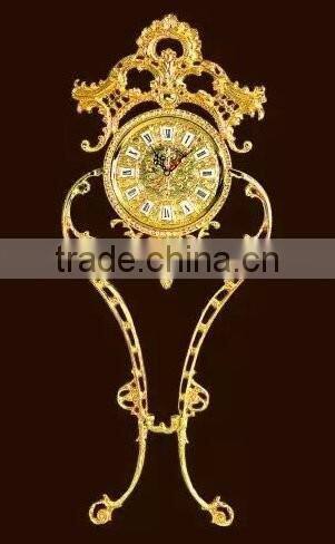 Elegant Royal Wall Hanging Clock, Brass 24K Gold Plated Wall Hanging Clock, Charming Wall Mounted Clock