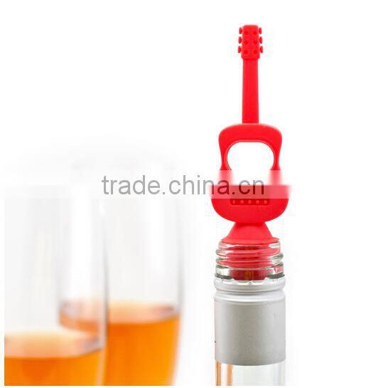 Guitar Silicone Wine Stopper,Wine Saver,Bottle Cap